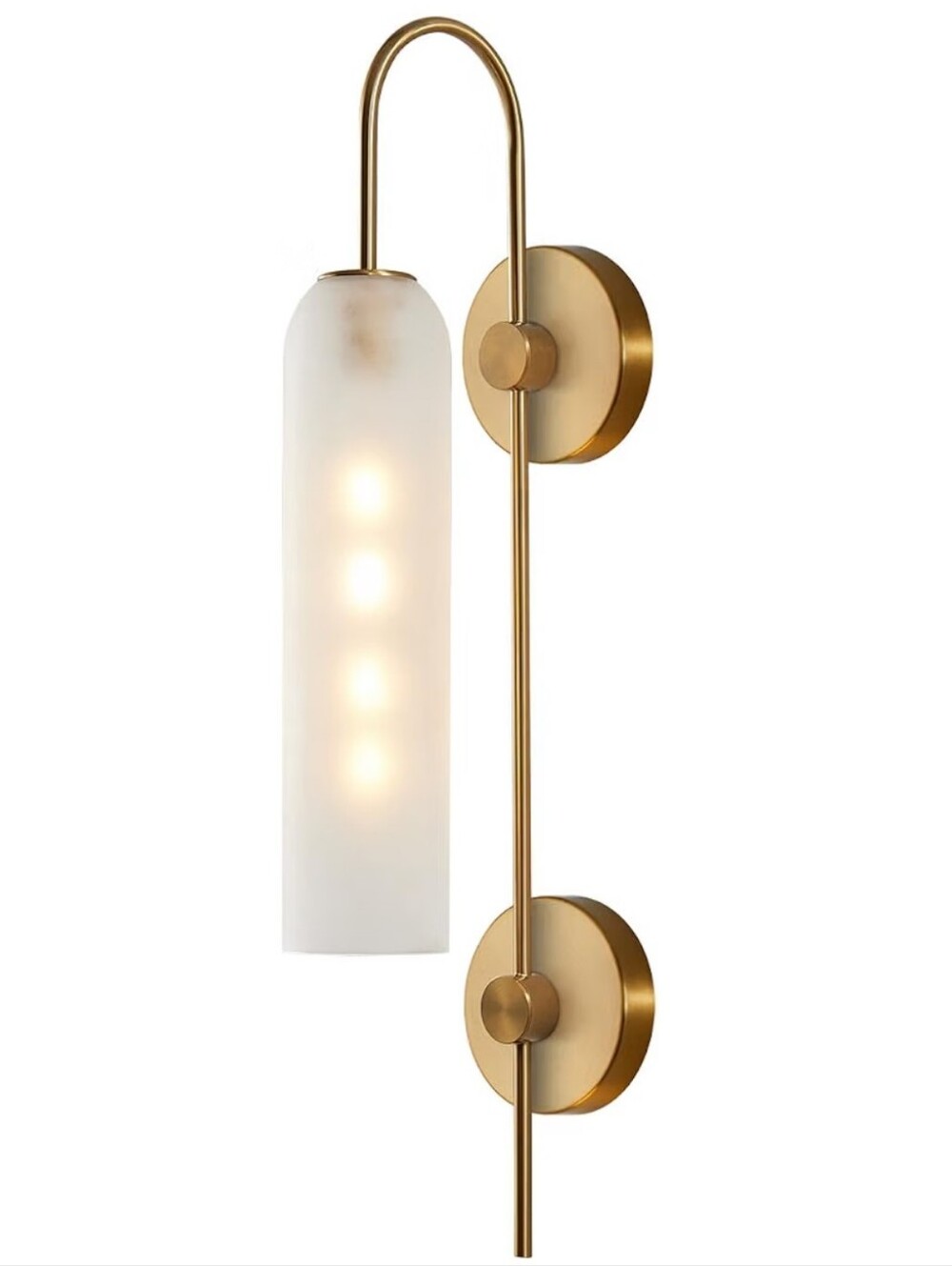 Brushed Gold Frosted Glass Wall Light